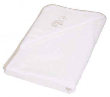 Betz Toalla de baño con capucha para niños con dibujo de TORTUGA 100 % algodón color blanco tamaño 85x85 cm