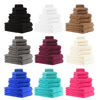 Betz Set di 8 asciugamani da bagno DELUXE 2 asciugamani da bagno 2 asciugamani da doccia 2 asciugamani e 2 lavette colore turchese