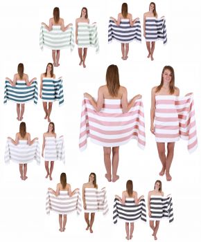 Betz BERLIN 2 pieces Sauna Towels Set with stripes - 2 Sauna Towels 100% cotton - Bath Towels - 70 x 180 cm