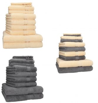 Betz 10-tlg. Handtuch-Set  PURES GOLD Qualität 600g/m² 100% Baumwolle 2 Duschtücher 4 Handtücher 2 Gästetücher 2 Waschhandschuhe