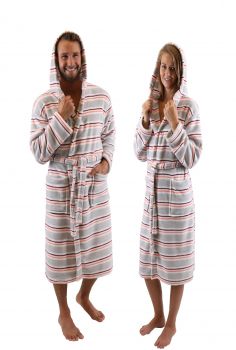 Betz Albornoz Bata Bata de sauna con capucha para mujeres y hombres VIENA de color gris