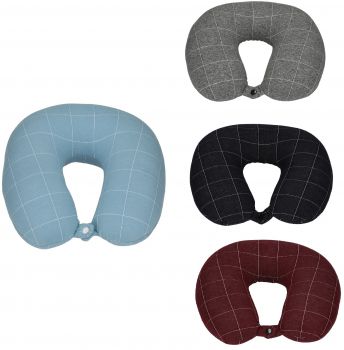 Betz Neck Pillow Relax Travel Cushion with CHECKS Design in various colours