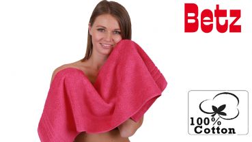 Betz 4-tlg. Handtuch-Set 100%Baumwolle Farbe fuchsia 2 Handtücher 50x100 cm 2 Waschhandschuhe 16x21 cm