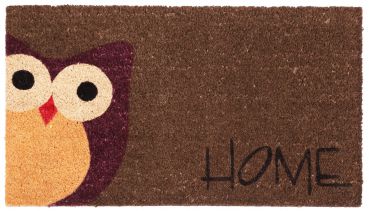 Betz Doormat coloured in brown with - Owl Home - desgin Material: coconut fibre Size: 45x75cm