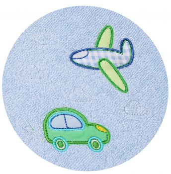 Betz Children Poncho Car and Plane 100% Cotton Colour: Blue Size: 68x54 cm