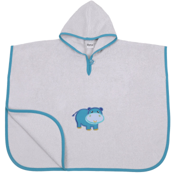 Betz Kinderponcho HIPPO 100% Baumwolle  Poncho Badeponcho Duschponcho