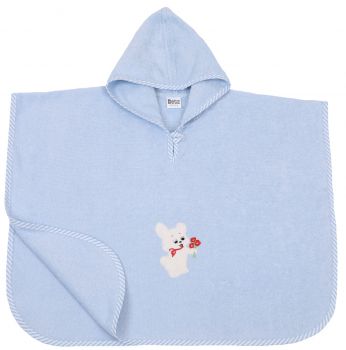 Betz Poncho infantil PERRITO CON FLOR 100% algodón