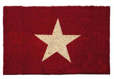 Betz felpudo estera de fibra de coco ESTRELLA rojo 40x60 cm