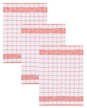 Betz 3 Pieces Kitchen Towel Set GUTEN APPETIT II. Kitchen Hand Towel Tea Towel Terry Cloth Size: 50 x 70 cm Colour: Red