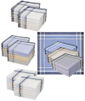 Betz 12 Piece Handkerchief Set Men Cloth 100% Cotton 12 Handkerchiefs Leo 10 Size: 40 x 40 cm