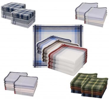 Betz 12 piezas Pañuelos de tela – Pañuelos para hombre – 100% algodón – 40x40 cm – LEO 4