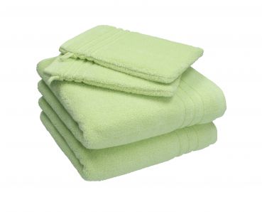 Betz Juego de 4 toallas 100% algodón 2 toallas de lavabo 50x100 cm y 2 manoplas de baño 16x21cm color verde