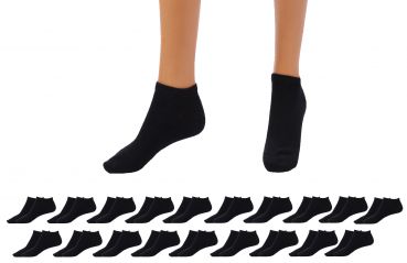 Betz 20 Paar Sneaker Socken Damen und Herren - Füßlinge – Kurze Socken - Baumwolle mit Komfortbund ohne drückende Naht – Classic – Größen 35 – 46 Farben Schwarz Weiß Grau