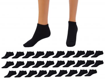 Betz Lot de 30 paires de chaussettes de baskets - chaussettes de sneakers pour homme et femme coton sans couture gênante - classique - tailles: 35-46 couleurs noir blanc gris