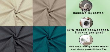Betz Bettwäsche Seersucker  Garnitur Set in verschiedenen Größen und Farben aus 100 % Baumwolle mit Reißverschluss - Bügelfrei