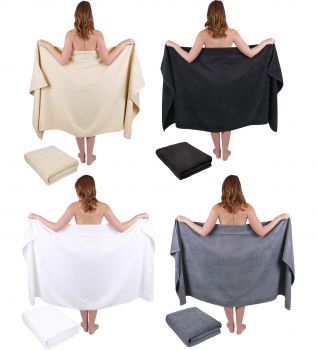 Betz Lot de 2 serviettes de bain XXL draps de bain serviettes à sauna DRESDEN 100 % coton taille 100x180 cm