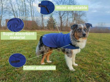 Betz Dog Towel coat made of cotton with Velcro - 100% cotton - Bathrobe – super absorbent - for all sizes