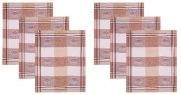 Betz 6 Piece Kitchen Tea Towel Set HUNGARY Design: COFFEE Size: 50x70 cm Colour: brown