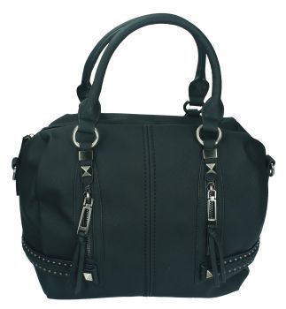 Damen Handtasche MILANO 2 Henkeltasche Umhängetasche mit Reißverschluss, Schulterriemen und zwei Henkeln