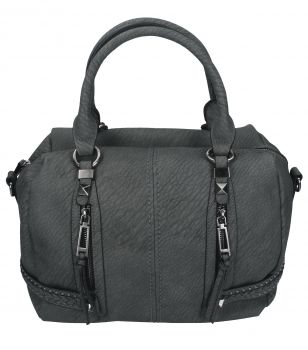 Damen Handtasche MILANO 2 Henkeltasche Umhängetasche mit Reißverschluss, Schulterriemen und zwei Henkeln
