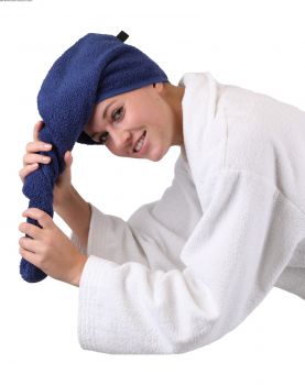 Betz Pack of 2 Turban Towels Hairturban Terry Cloth 100% Cotton Colour: dark blue