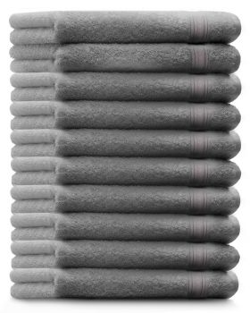 Set di 10 asciugamani per ospiti della serie GOLD, colore: grigio argento, misure: 30 x 50 cm, qualità: 600g/m²
