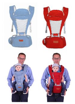 Betz Babytrage Kindertrage 0-24 Monaten Baby Bauchtrage Rückentrage bis 15 kg Farben rot und blau