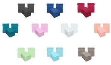 Betz Lot de 10 gants de toilette PALERMO 100% coton taille 16x21 cm plusieurs couleurs au choix