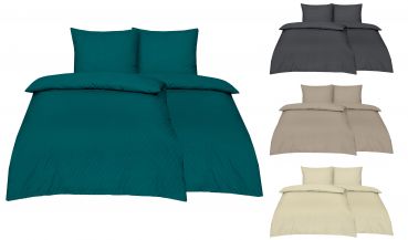 Betz Elegant Bettwäsche Garnitur Set in 2 Größen - 100 % Baumwolle - mit Reißverschluss - in verschiedenen Farben
