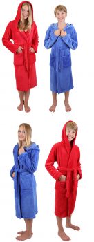 Betz Peignoir d'intérieur à capuche pour enfant - kids comfort -rayé ou uni dans les couleurs: bleu et rouge - Kopie