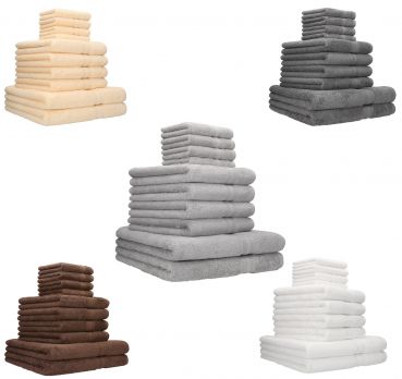 Betz Juego de 10 toallas GOLD calidad 600 g/m² 100% algodón 2 toallas de baño 4 toallas de lavabo 4 toallas faciales de color gris plata