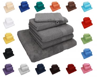 Betz Lot de 5 serviettes NICE Pack 100% coton 1 serviette de douche 2 serviettes de toilette 1 serviette d'invité 1 gant de toilette