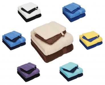 Betz Juego de toallas de 4 piezas HAPPY pack 100% algodón  2 toallas de mano 2 manoplas de baño