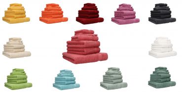 Betz lot de 6 serviettes Premium set de 1 drap de bain 2 serviettes de toilette 1 serviette d'invité 1 lavette 1 gant de toilette 100% coton