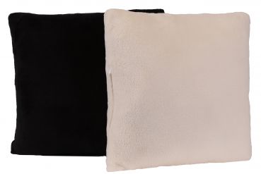 Betz 2 piece ROMANIA Cuddly Pillow with stuffing and zipper Size: 36x36 cm  Colour: black and beige