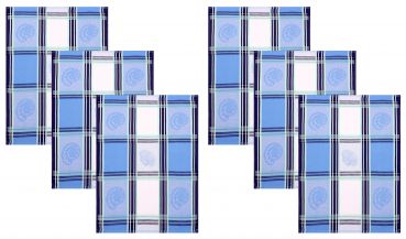 Betz. Set di 6 strofinacci ITALY 100% cotone motivo Conchiglia misure 50x70 cm colore blu- turchese