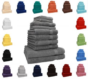 Betz 10 Piece Towel Set CLASSIC 100% Cotton 2 Face Cloths 2 Guest Towels 4 Hand Towels 2 Bath Towels different colours