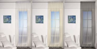 Organza-Curtain Transparent Size: 140x245 cm in Colours: white, champagne and anthracite