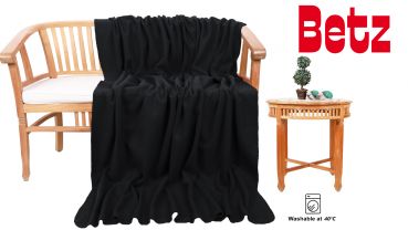 Betz Luxus Fleecedecke Kuscheldecke Größe 130x170 cm Farbe schwarz