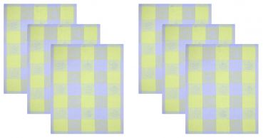 Betz. Set di 6 strofinacci in mezzo lino HUNGARY motivo TEIERE misure 50 x 70 cm colore verde