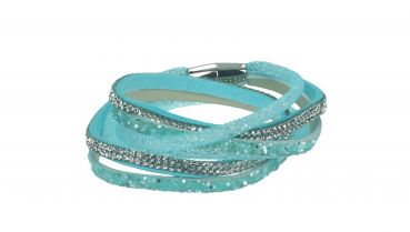 Wickelarmband mit Magnetverschluss mit Strass Füllung Strasssteine 1,5x39cm