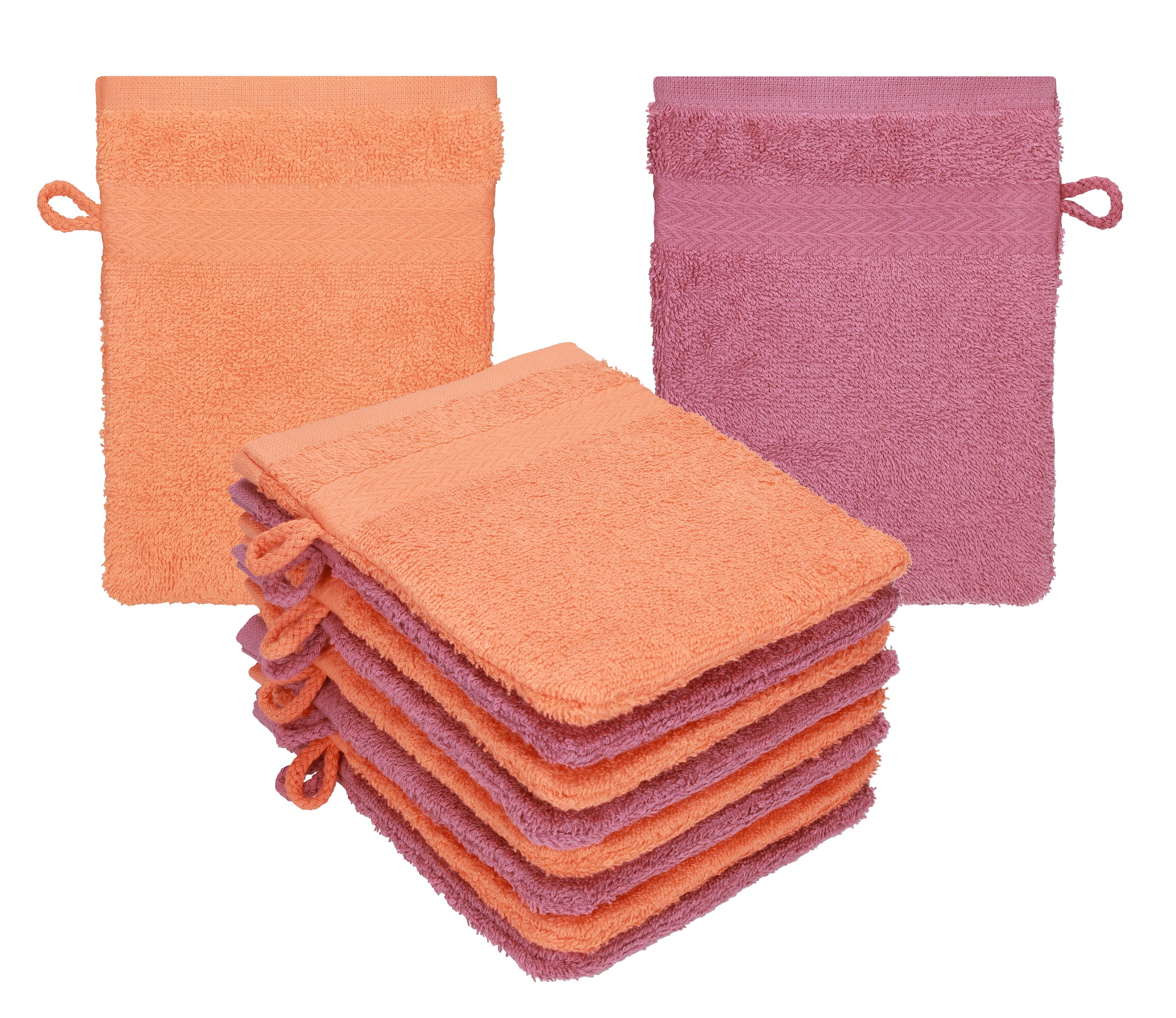 100% Baumwolle Waschhandschuh Frottee Waschlappen Daily 4er Pack 29 Farben 