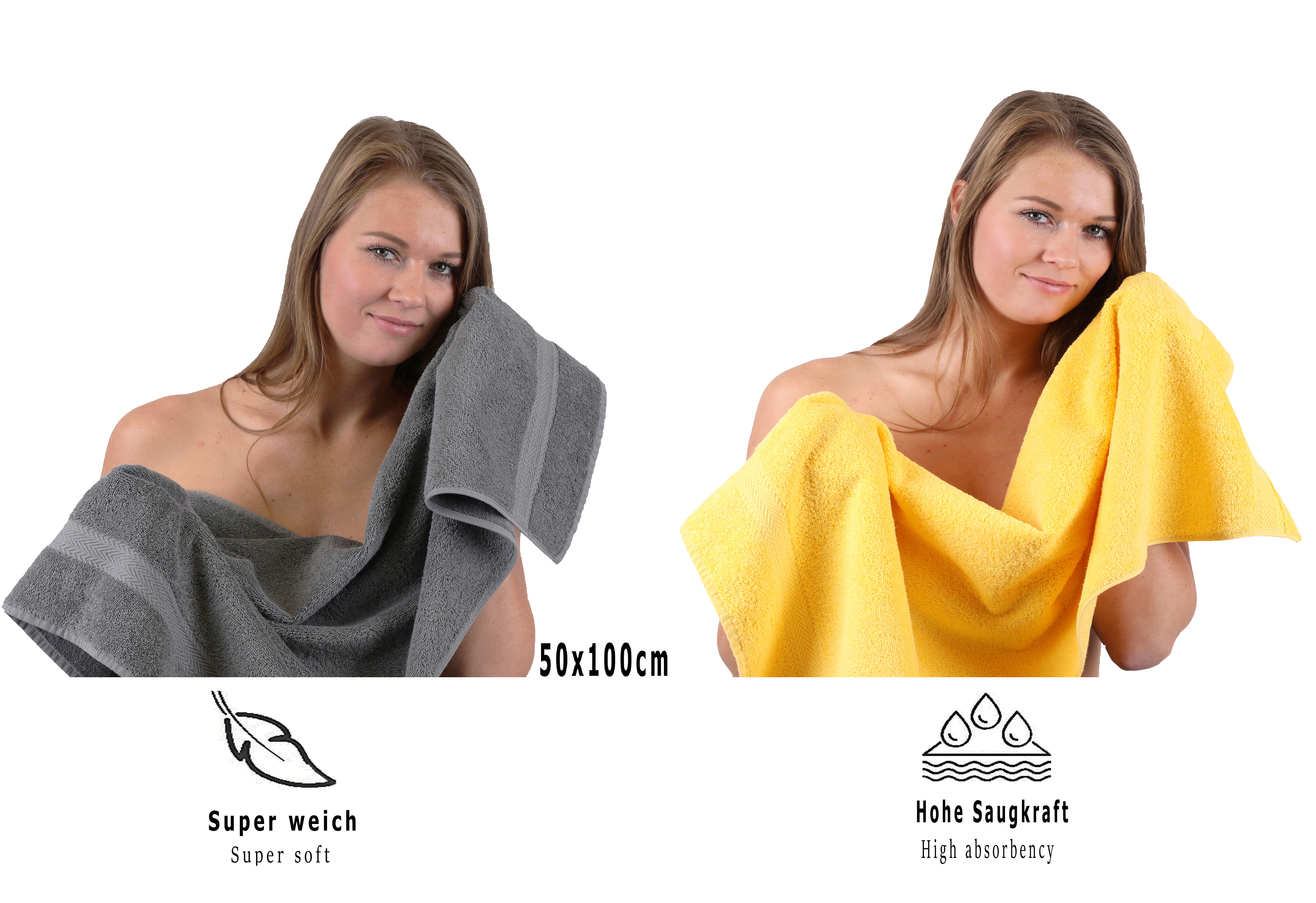 Betz PREMIUM Handtuch-Set - 10 teiliges Handtücher-Set - 2x Duschtücher -  4x Handtücher – 2x Gästetucher – 2x Waschhandschuhe