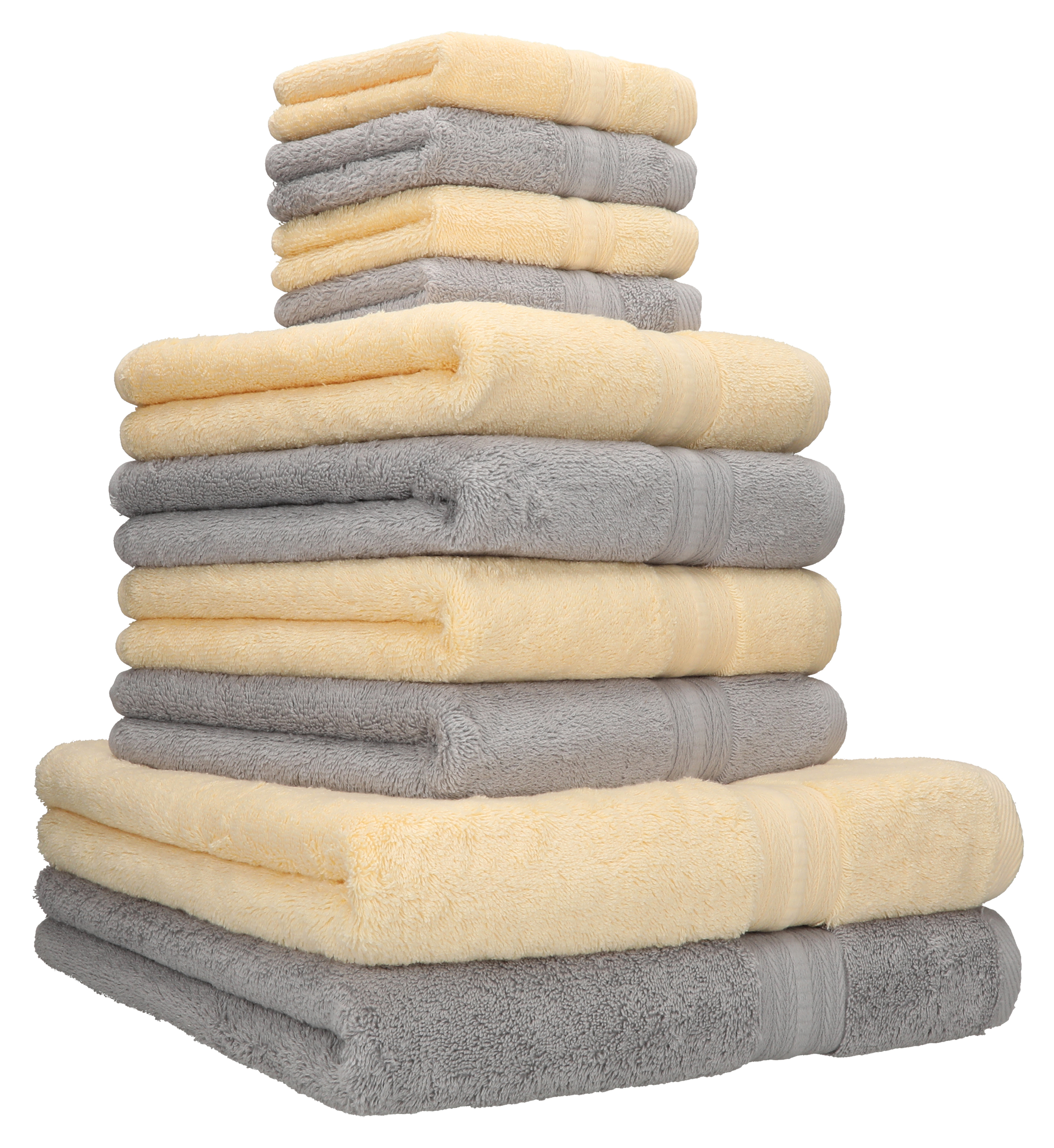 Betz 10-tlg. Handtuch-Set Luxus Baumwolle 4 Duschtücher 100% GOLD 2 600g/m² Qualität