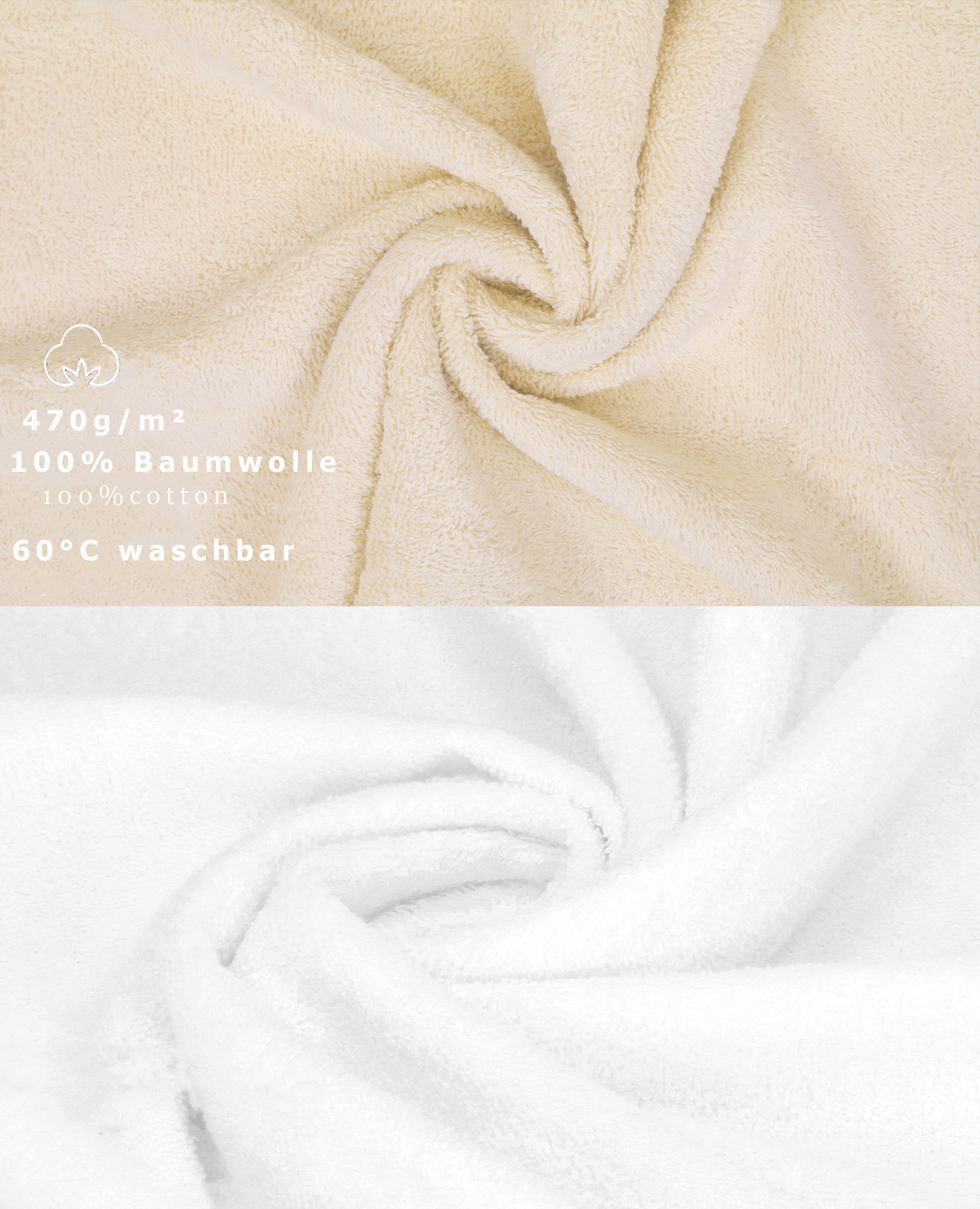 Betz lot de 10 serviettes débarbouillettes Premium couleur: beige & blanc