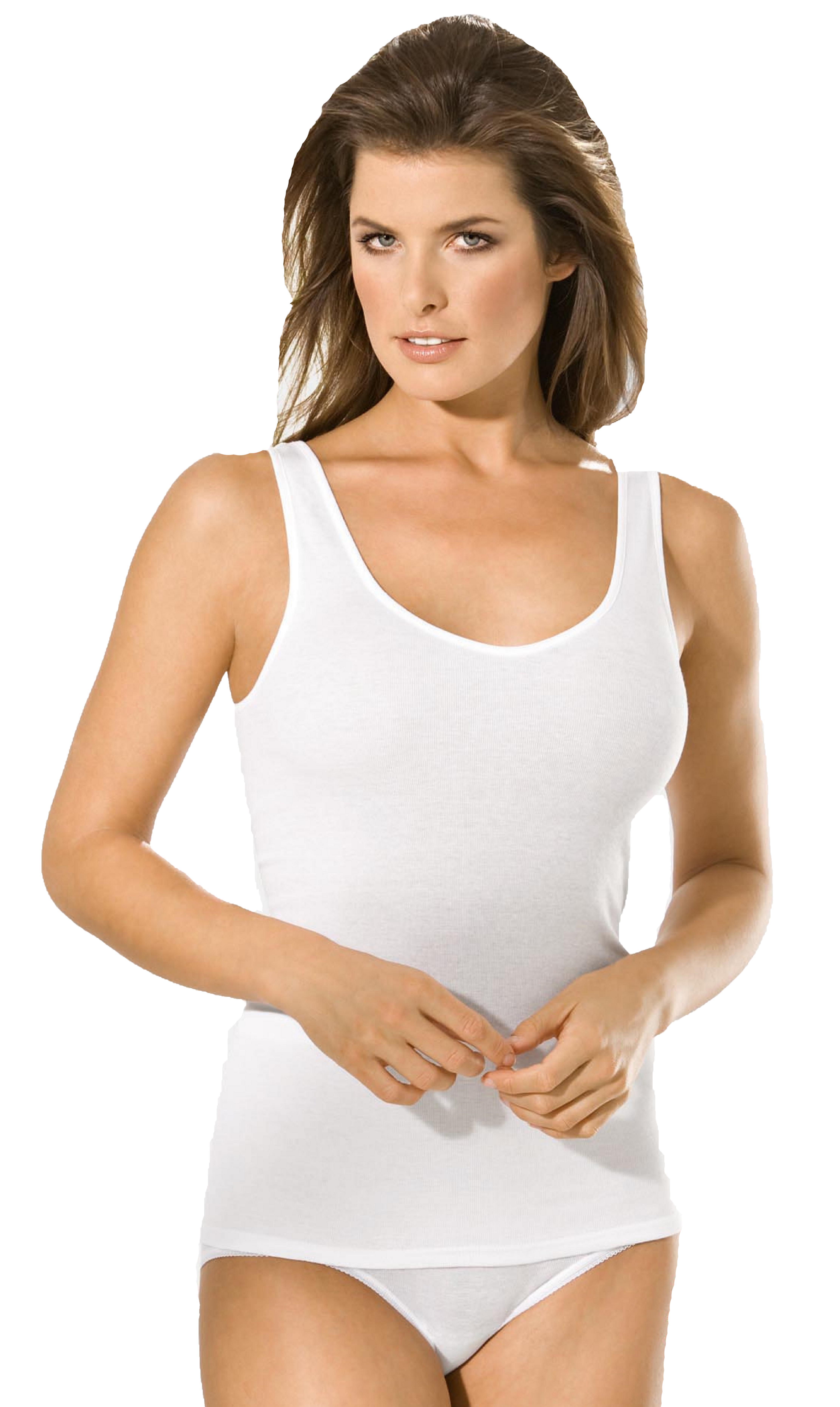 5 Piece BASIC Undershirt Camisole Vest Set Women Colour: white Size: 38-5