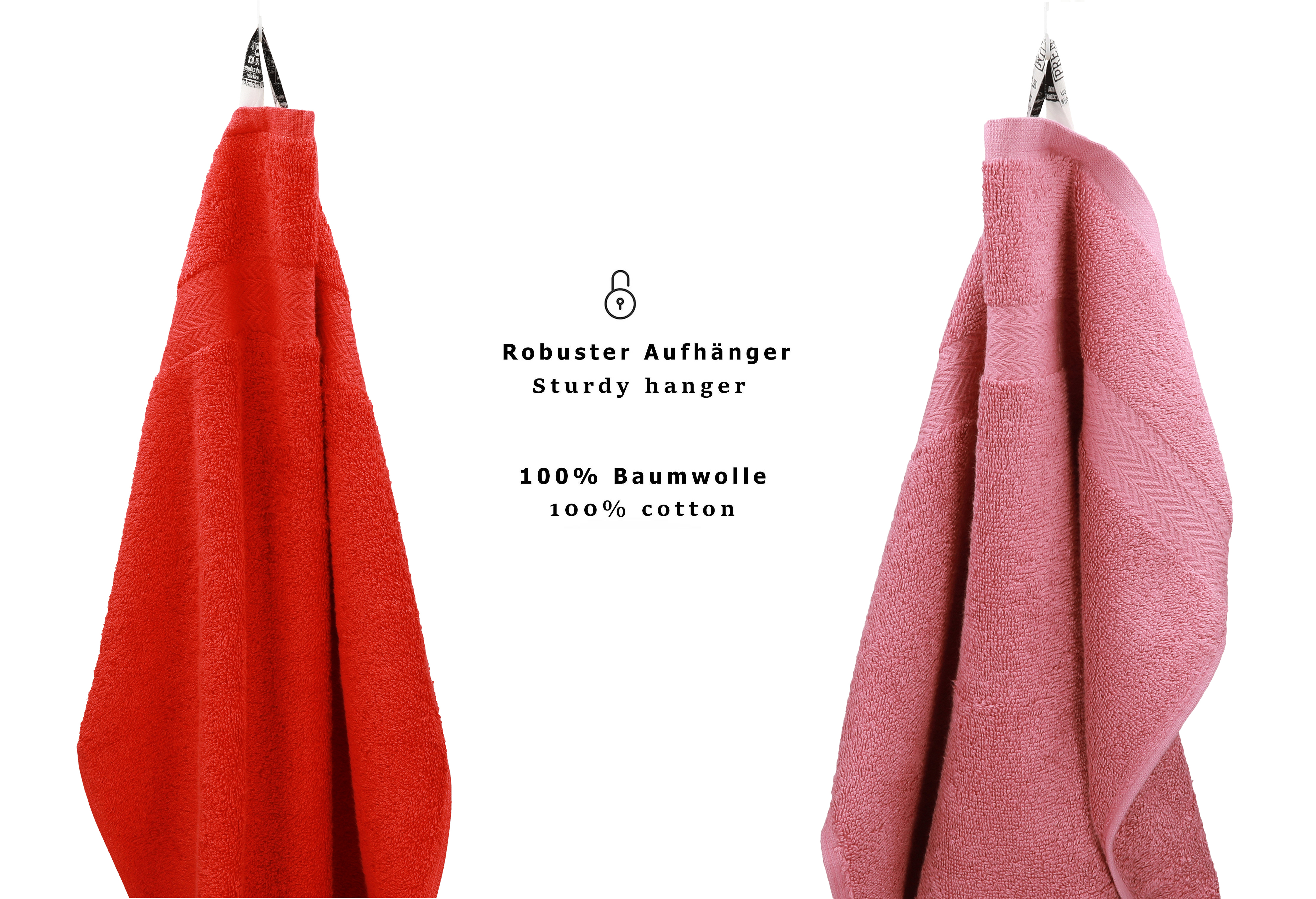 Betz – 10 Stück Seiftücher Aus 100% Baumwolle, 30x30 Cm, Altrosa & Dunkelrot – Weich & Saugstark