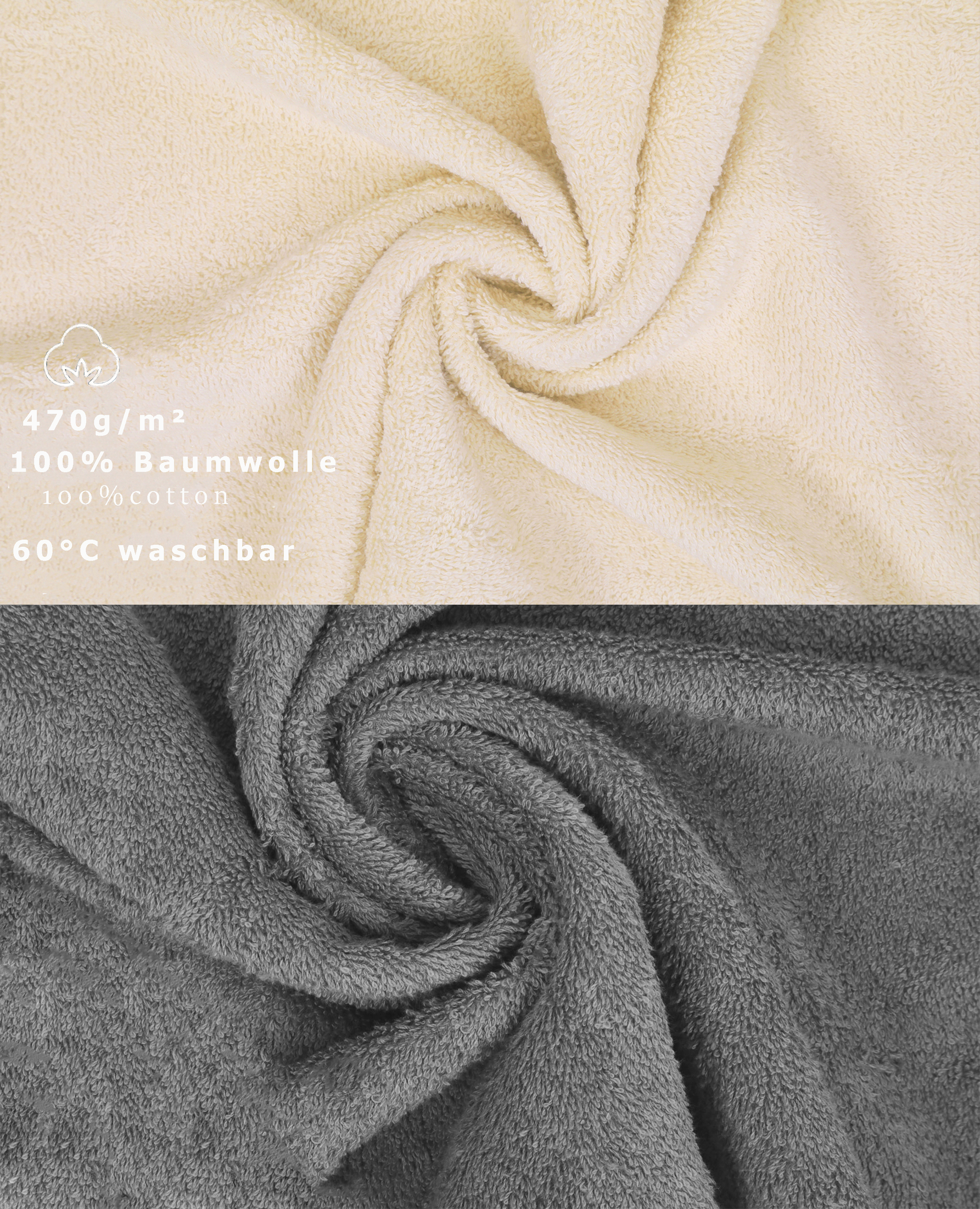 Betz lot de 10 serviettes débarbouillettes Premium couleur: beige & blanc