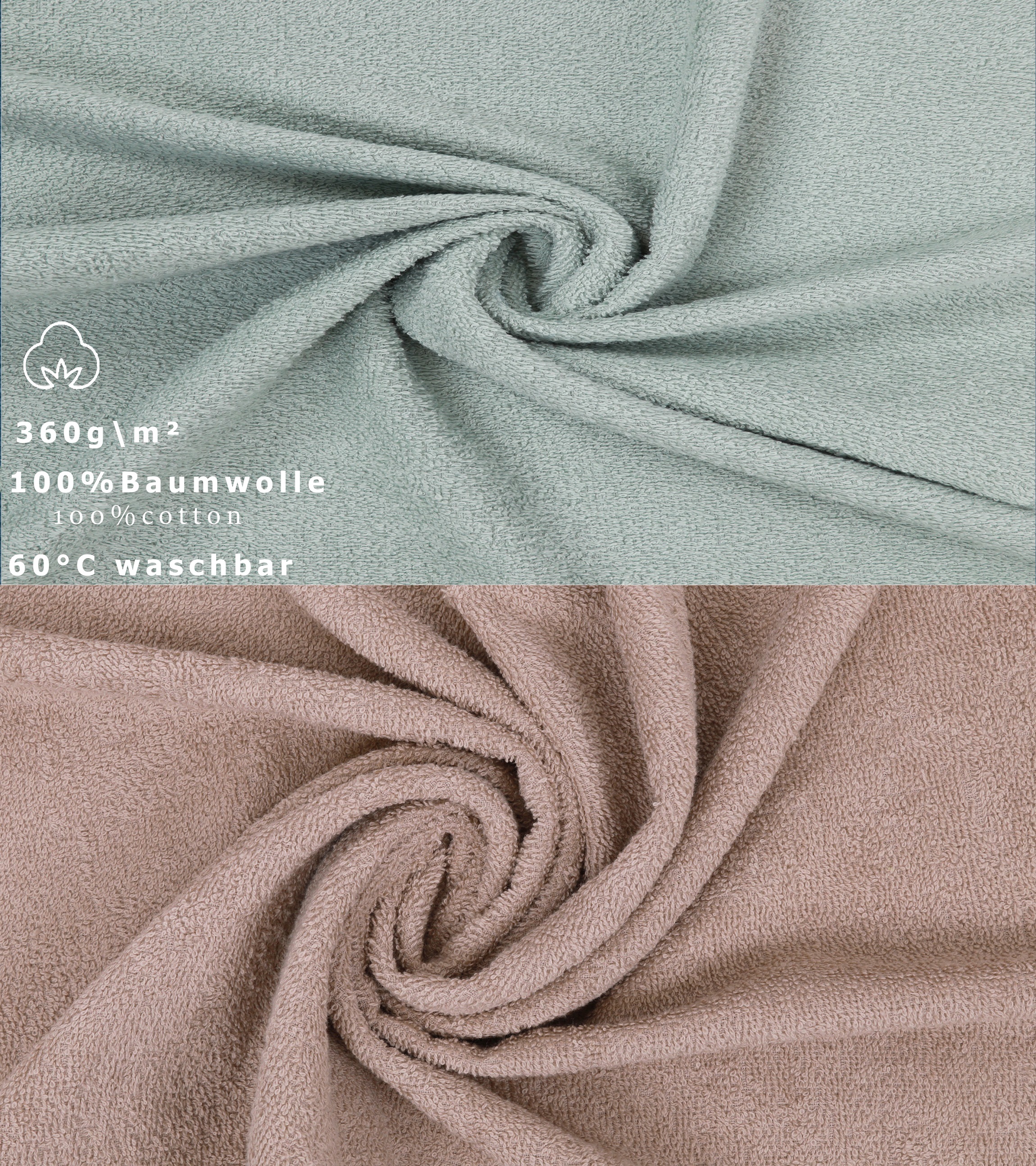 Betz 2 pieces XXL Bath Towels BERLIN 100% Cotton Size 100x200 cm  jade-cappuccino