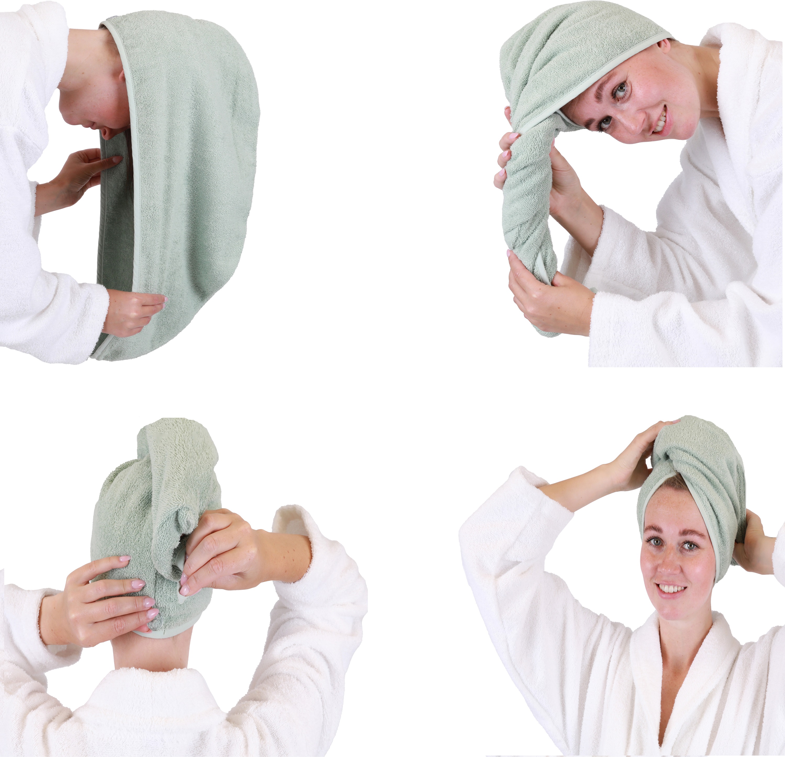 Betz turbante BERLIN in spugna con bottone - asciugamano turbante - asciugamano  per la testa - turbante per capelli 100% cotone